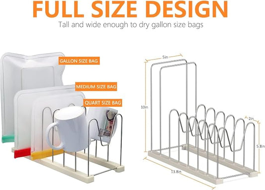 Reusable Bag Drying Rack, Silicone Bag Drying Rack, Plastic Bags Dryer Rack - Image 2