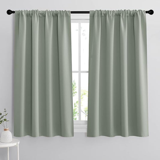 RYB HOME Dorm Curtains Room Darkening, 45 inch Length Privacy Window Treatment by RYBHOME