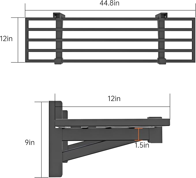 1-Pack Garage Wall Shelving, Heavy Duty Garage Storage Shelves, Wall Mounted - Image 3