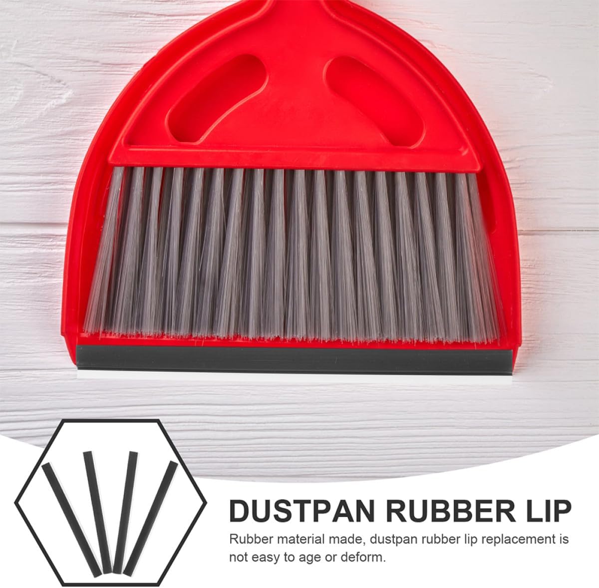 Angoily 8pcs Dustpan Strip Replacement Rubber Lip Edge 26cm Soft Black Dustpan Part for Commercial and Home Cleaning Accessories