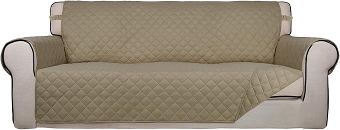 PureFit Reversible Quilted Sofa Cover, Water Resistant Slipcover Furniture by PureFit