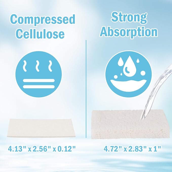 YoleShy 48 Pack White Sponges Kitchen Natural Compressed Cellulose Sponges - Image 2