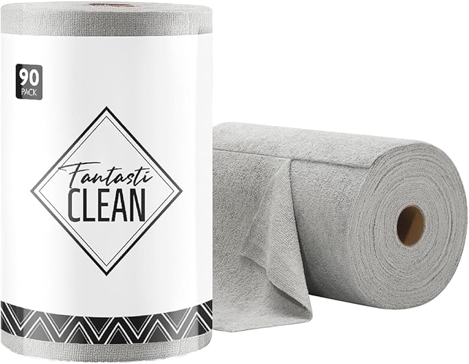 Fantasticlean Microfiber Cleaning Cloth Roll -90 Pack, Tear Away Microfiber by Fantasticlean