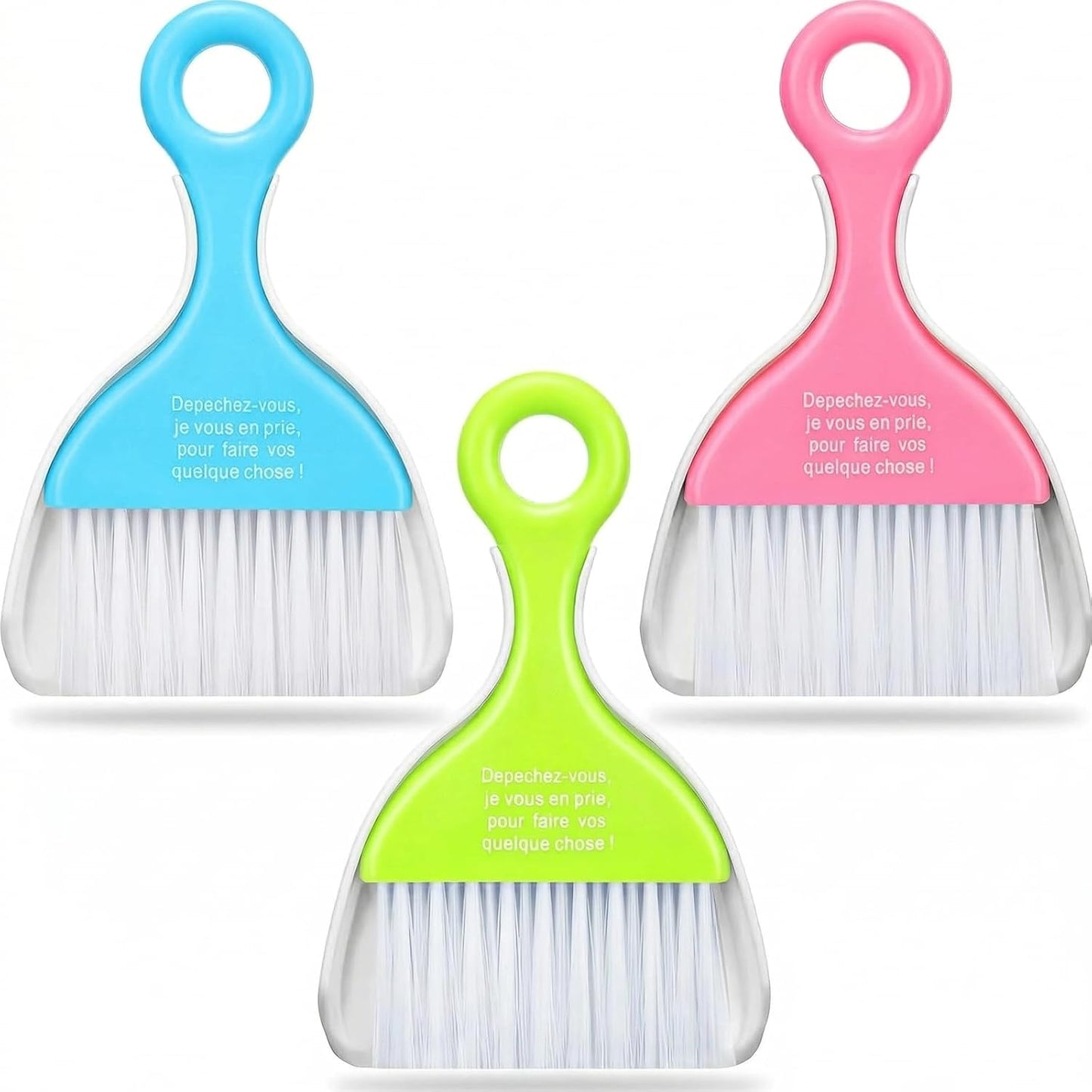 3 Pcs Mini Broom and Dustpan Set, Small Handheld Dust Pan with Brush, Portable Cleaning Tools for Car Desk Keyboard Countertop Table Crumbs Sweeping