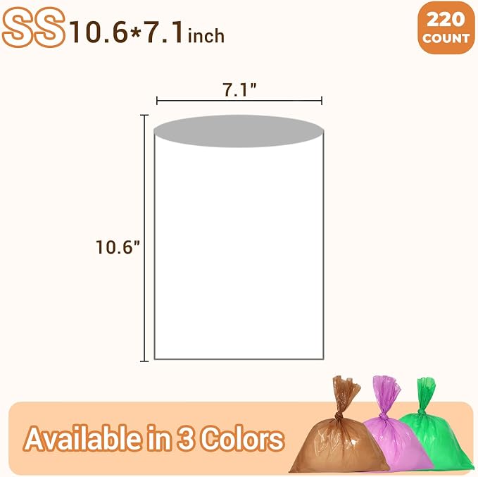 Odor Sealing Small Trash Bags Home & Food Use XS-220 Count Disposable Bags - Image 4