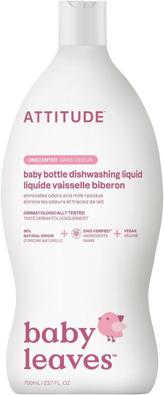 ATTITUDE Baby Dish Soap and Bottle Cleaner, EWG Verified Dishwashing Liquid by ATTITUDE