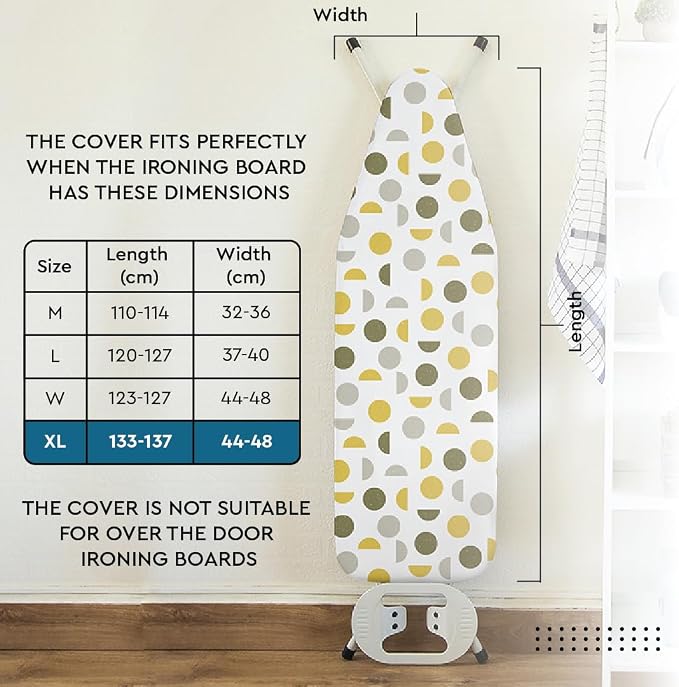 Encasa XO Ironing Board Cover and Pad 57"x22" - Image 2
