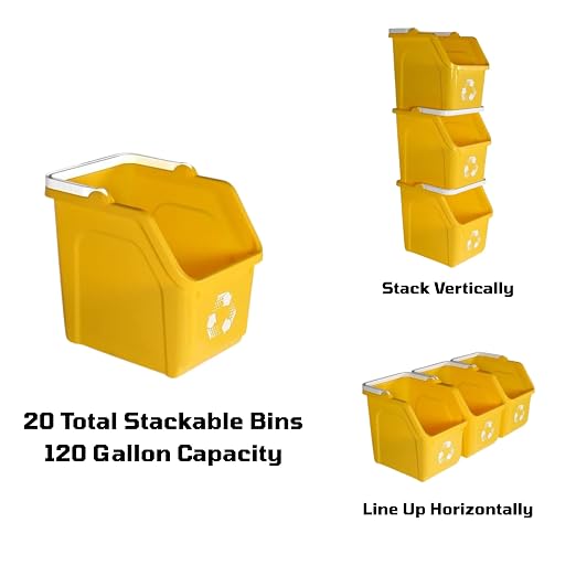 6 Gallon Stackable Recycling Bins - Image 2