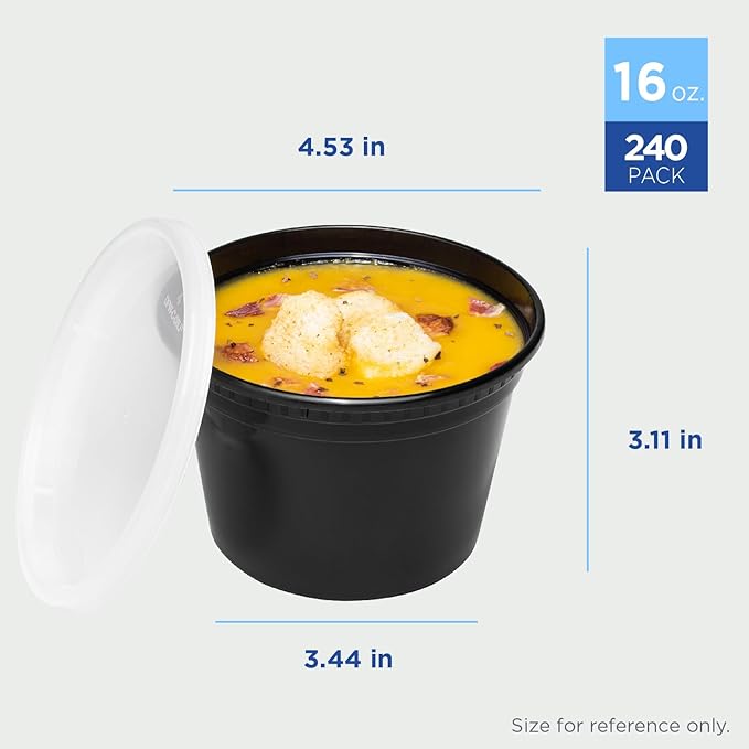 Karat [16oz - 240 ct Black PP Injection Molded Round Deli Containers - Image 4