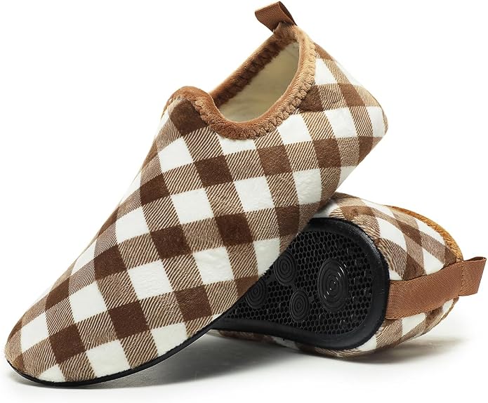 QZKDM Lightweight Slip on Grip Indoor House Slippers Barefoot Non Slip Home - Image 6