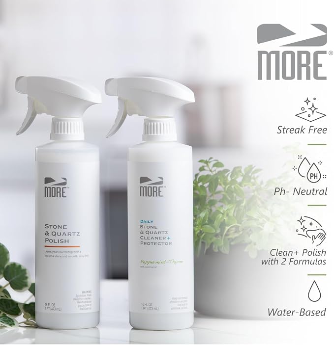 MORE - Twin Pack - Includes Stone & Quartz Cleaner + Polish - Granite, Quartz & - Image 4