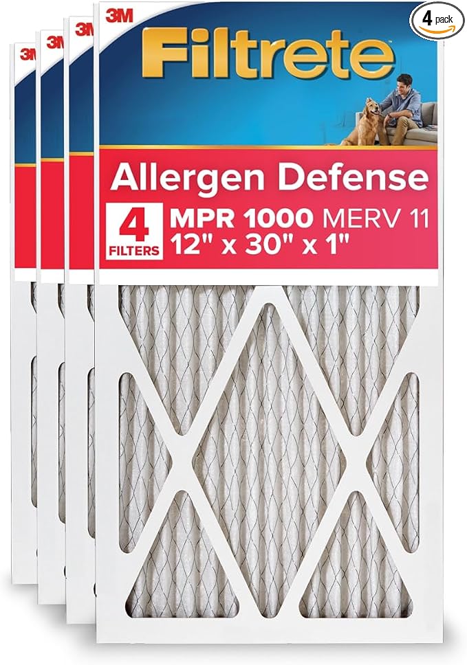 Filtrete 12x30x1 AC Furnace Air Filter, MERV 11, MPR 1000, Micro Allergen by Filtrete