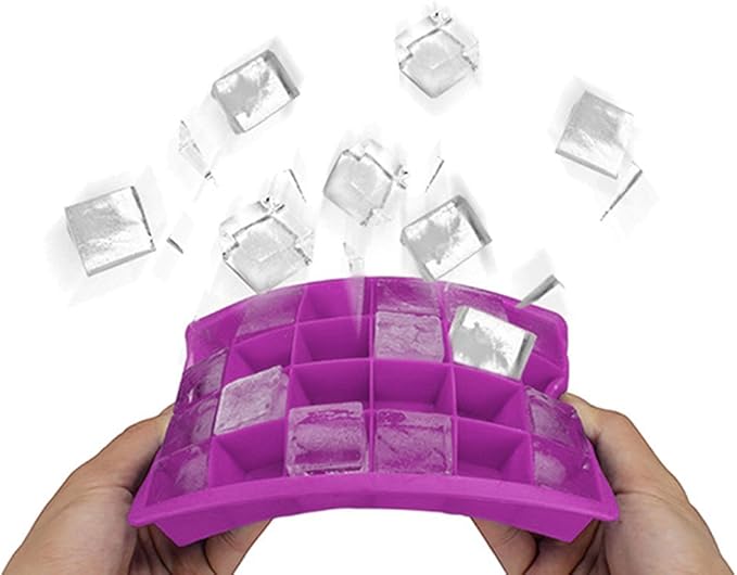 Ice Cube Tray, Silicone Square Ice Trays Easy Release Stackable Ice Cube Mold - Image 4
