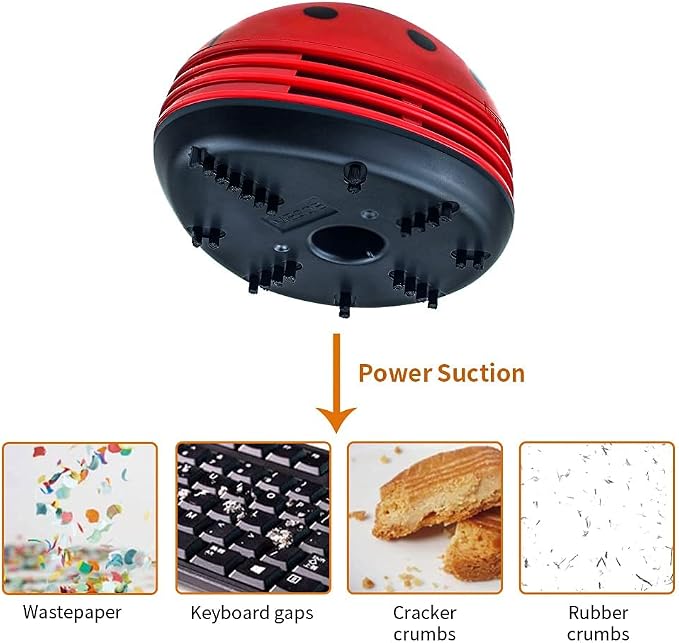 E ECSEM Cute Portable Cartoon Mini Desktop Vacuum Cleaner Table Dust Crumb - Image 5