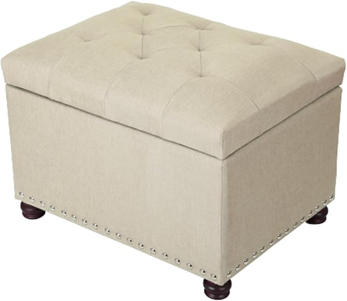 Joveco Storage Ottoman Bench Rectangular Fabric Organization Tufted Footrest by Joveco