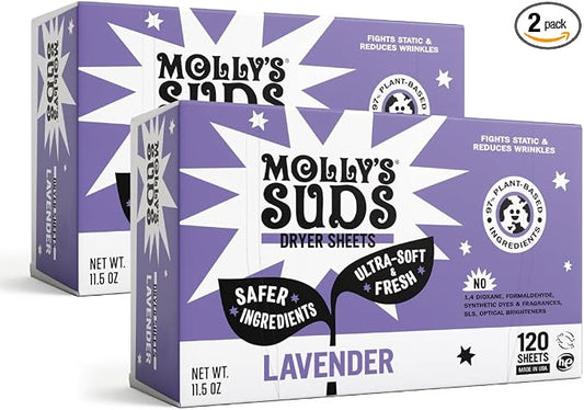 Molly's Suds Fabric Softener Dryer Sheets by MollysSuds