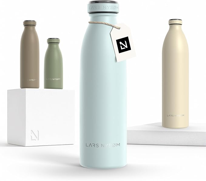 LARS NYSØM Stainless Steel Insulated Water Bottle 12oz 17oz 25oz 34oz 51oz | by LN