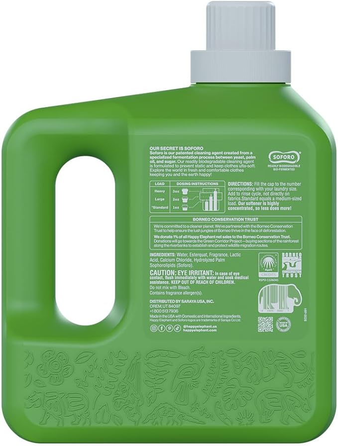 Happy Elephant Fabric Softener, Natural Biodegradable Liquid Fabric Softener - Image 2