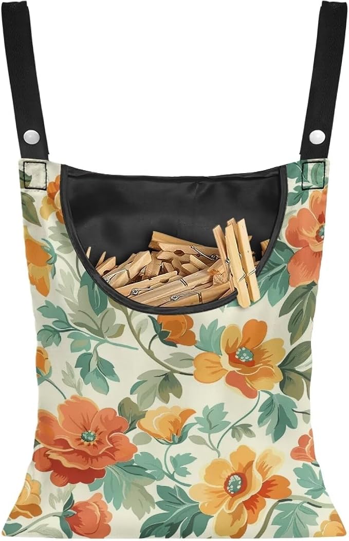 Art Flower Clothespin Bag Clothes Pin Hanging Bag Clothespin Bag by CREAMIC