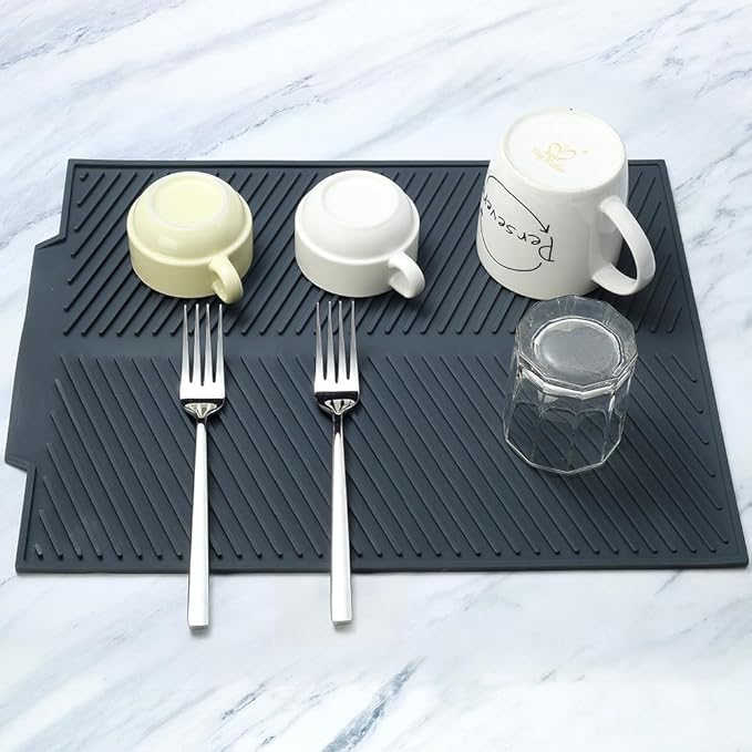 Silicone Dish Draining Mat, Eco Friendly Dish Drying Mat Kitchen Counter - Image 3
