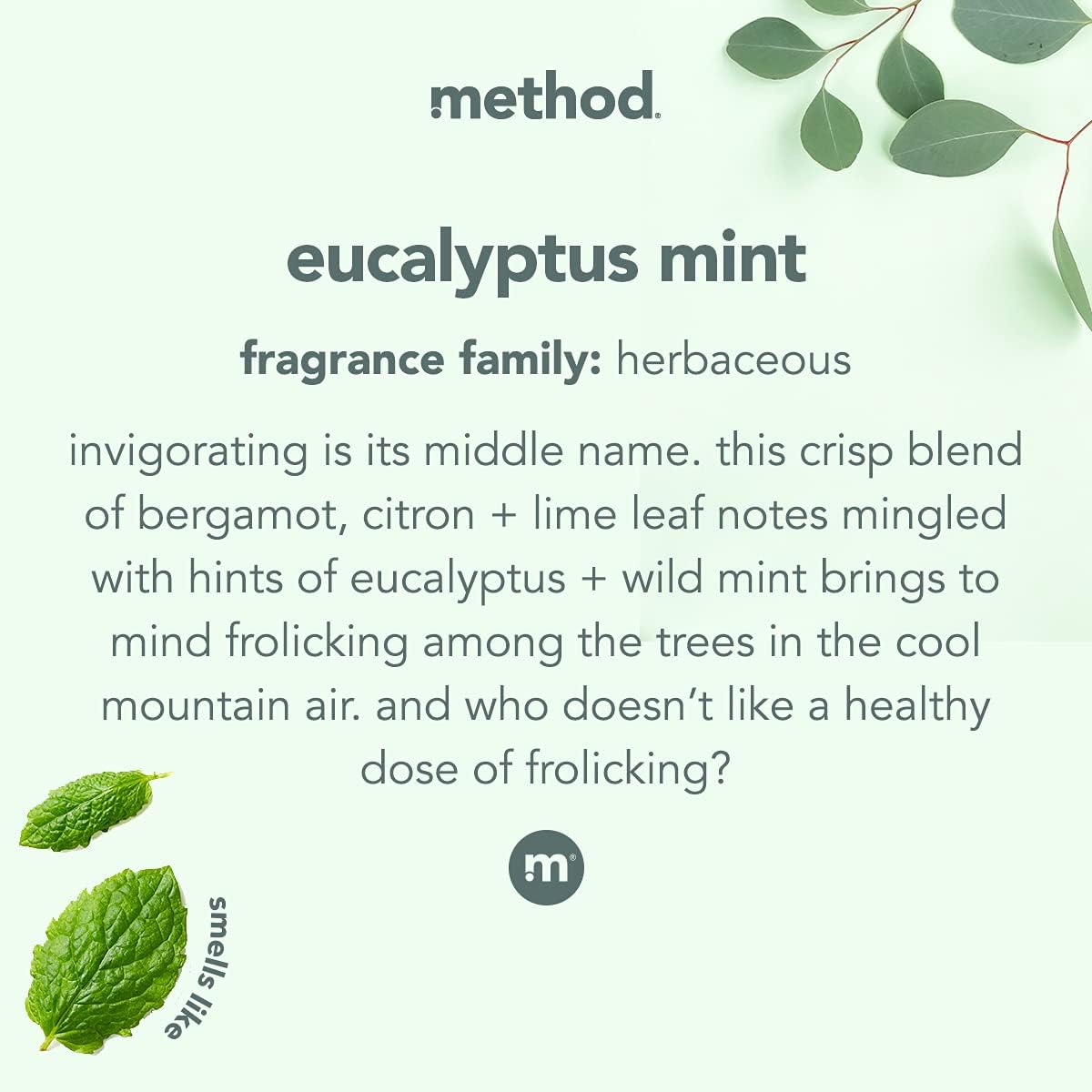 method Bathroom Cleaner, Eucalyptus Mint, 28 fl oz | Removes Mold + Mildew Stains, Helps Dissolve Soap Scum, Fights Grime on Shower, Tiles, Tub, Chrome, and Fixtures