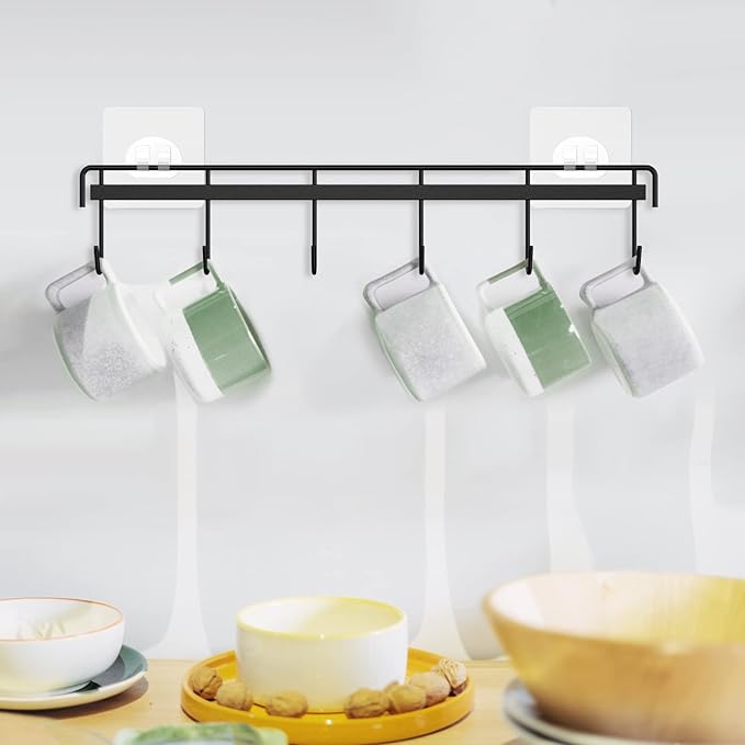 Myfolrena Adhesive Kitchen Hooks Utensil Hanger Holder Hanging Rack 2 Pack - Image 8