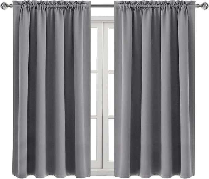 DWCN Grey Room Darkening Blackout Curtains - Image 9