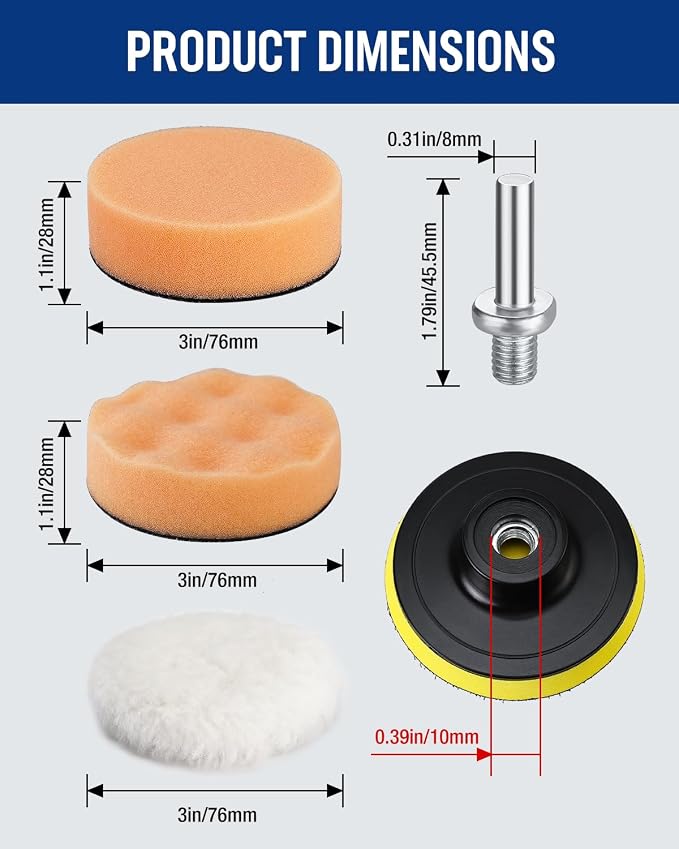 WORKPRO 3 Inch Drill Buffing Pad Kit - Image 2