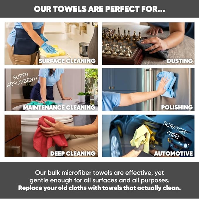 Microfiber Wholesale 16" x 16" All Purpose Towels - Image 6