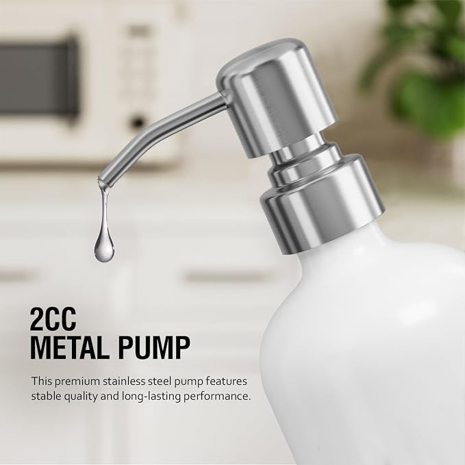 MOMEEMO Hand Soap Dispenser for Bathroom, Soap and Lotion Dispenser Set - Image 4