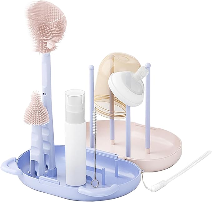HOEREV Portable Baby Silicone Bottle Brush Set Include Pacifier Brush, Straw by HOEREV
