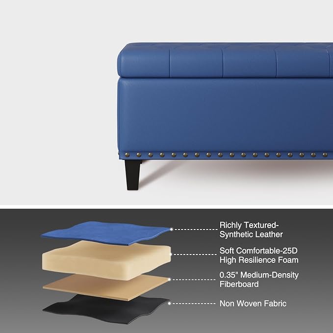Storage Ottoman Bench, 51-Inch Large Storage Bench - Image 8