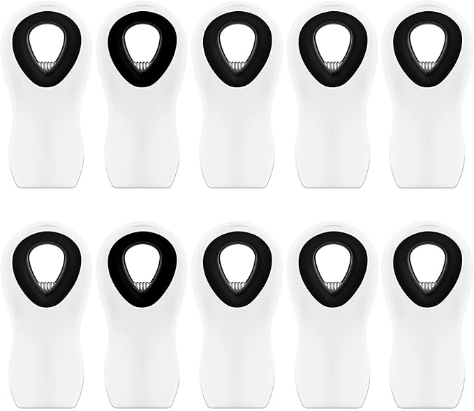 10 Pack Magnetic Chip Clips, Bag Clips, Food Clip, Plastic White Snack Clip by WUDIME