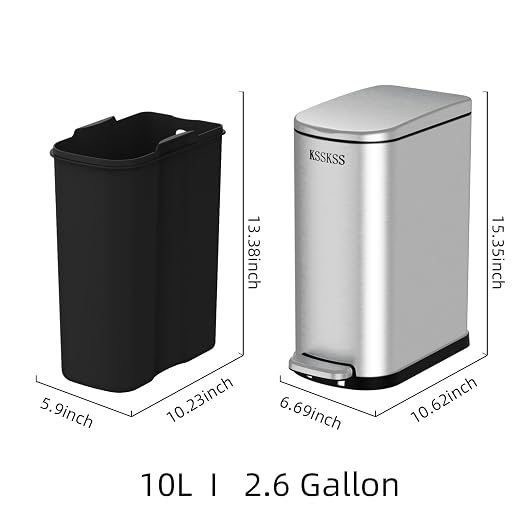 2.6 Gallon Slim Bathroom Trash Can - Image 5