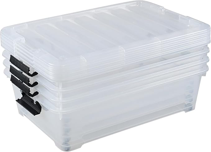 4-Pack 25 Quart Under Bed Plastic Storage Bins - Image 7