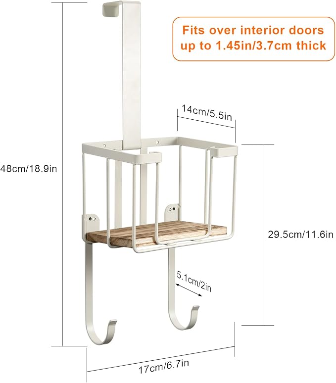 TJ.MOREE Over The Door/Wall Mount Ironing Board Hanger, Laundry Room Iron and - Image 6