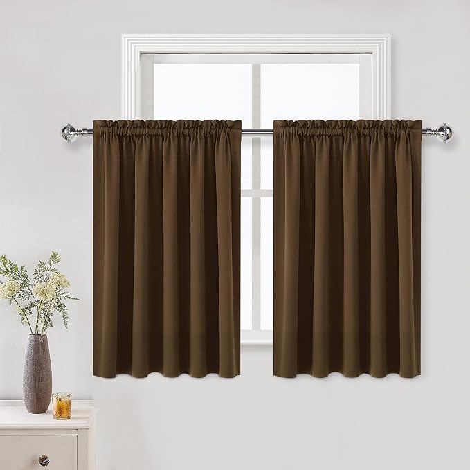 DWCN Short Brown Blackout Curtains by DWCN