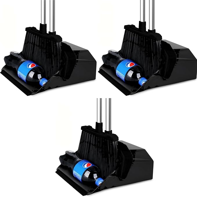 Commercial Broom and Dustpan Set, Industrial Brooms and Dustpans Sets 51 inch by Tiumso