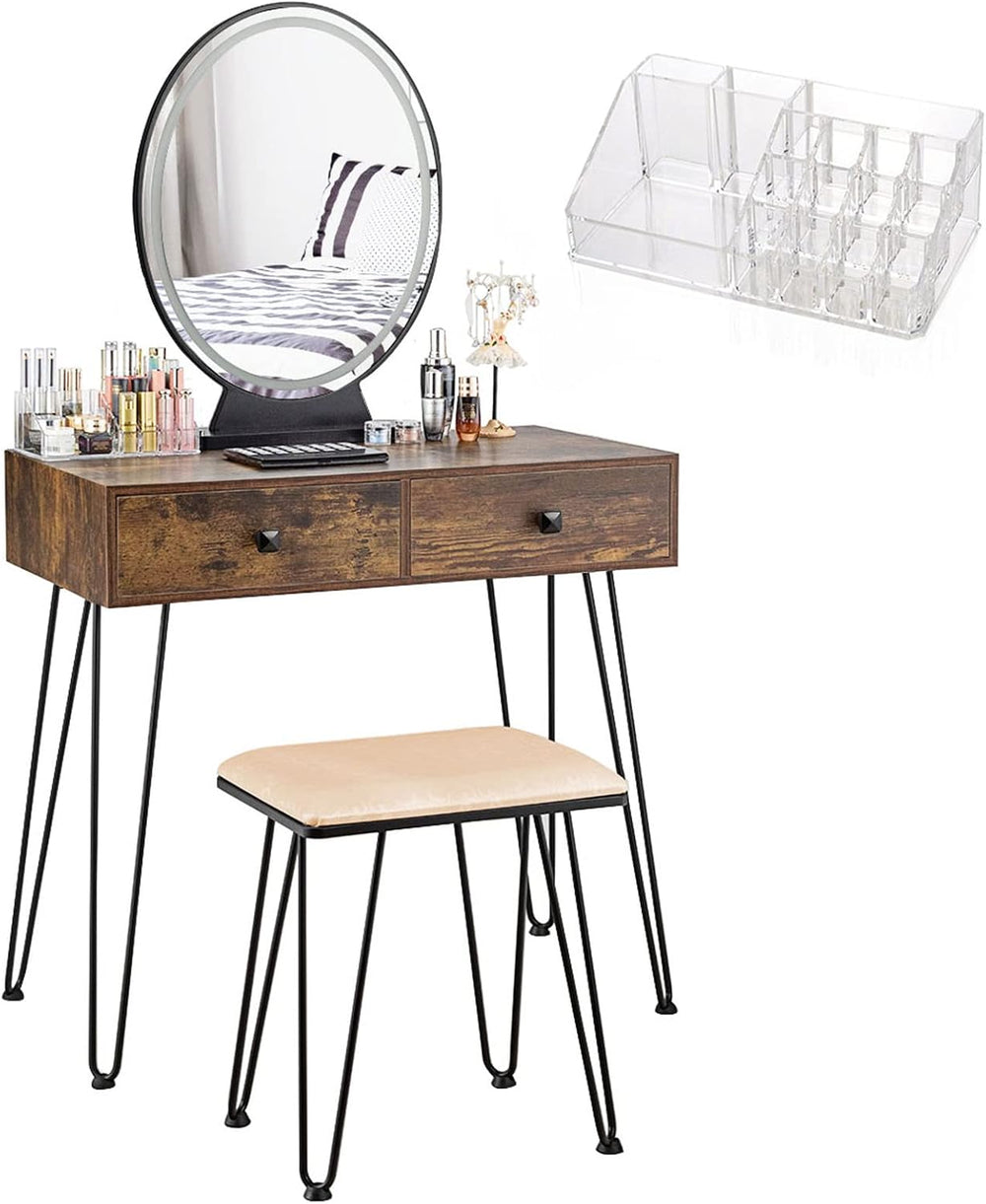 CHARMAID Makeup Vanity Table with Lighted Mirror, 3 Lighting Sets, Adjustable...