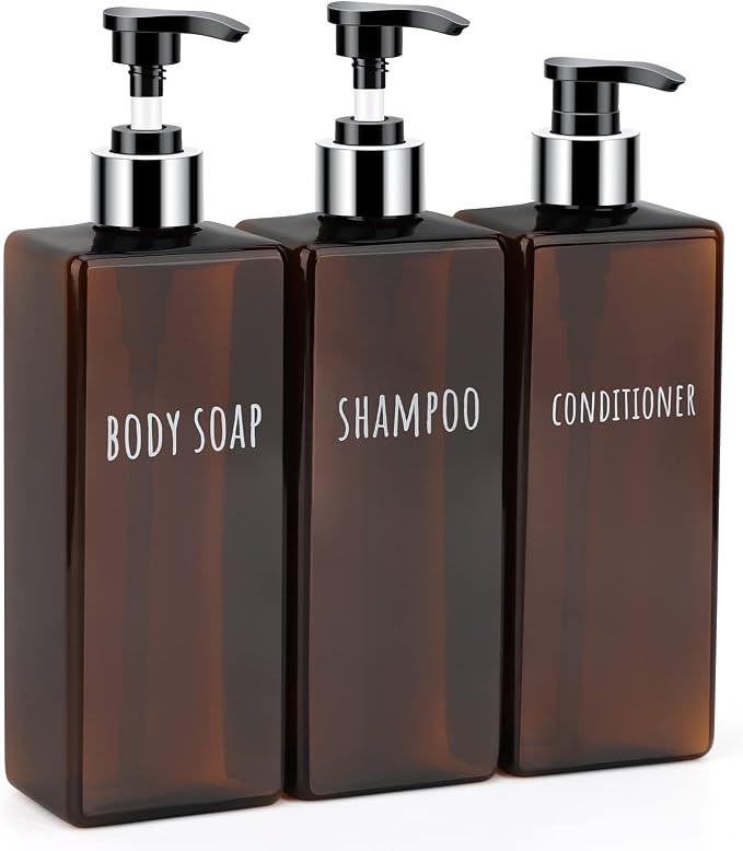 Segbeauty Shampoo and Conditioner Dispenser, 3 Packs 16.9oz Refillable Bathroom by Segbeauty