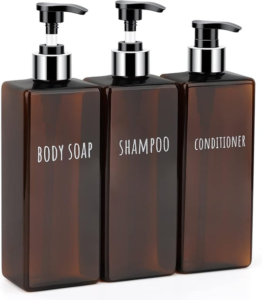 Segbeauty Shampoo and Conditioner Dispenser, 3 Packs 16.9oz Refillable Bathroom by Segbeauty