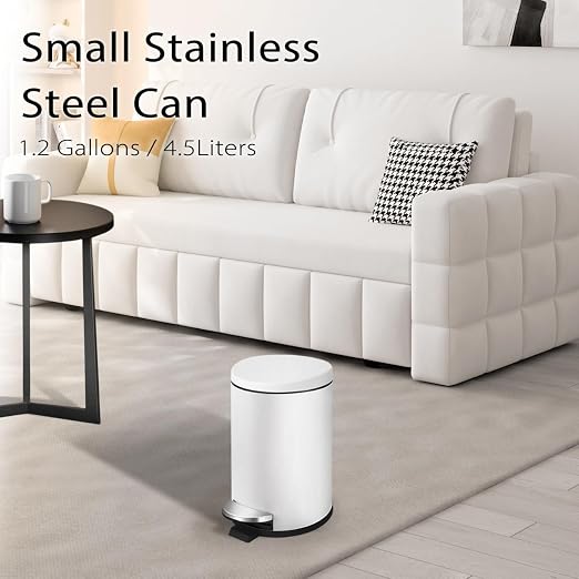 TIPGO Small Trash Can with Lid Soft Close, 4.5 Liters / 1.2 Gallon Bathroom - Image 6