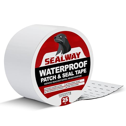 White RV Roof Sealant Tape, UV-Resistant, Weatherproof Patch by Unknown