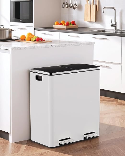 AthLike 60L Dual Trash Can, Stainless Steel Kitchen Garbage Can, Double - Image 8
