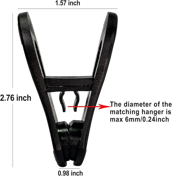 Black Hanger Clips 30 PCS, Plastic Hangers Clips Perfect - Image 2
