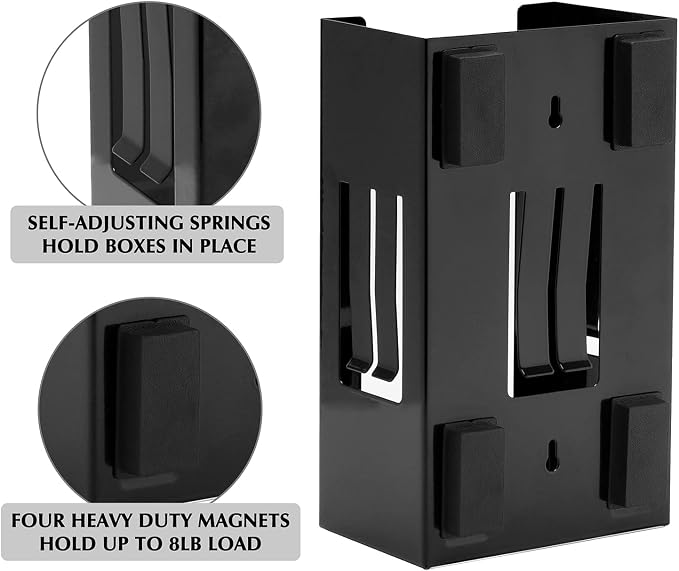 EMENTOL 4PCS Magnetic Glove/Tissue Dispenser Holder Set, Mount Onto Tool Box or - Image 2