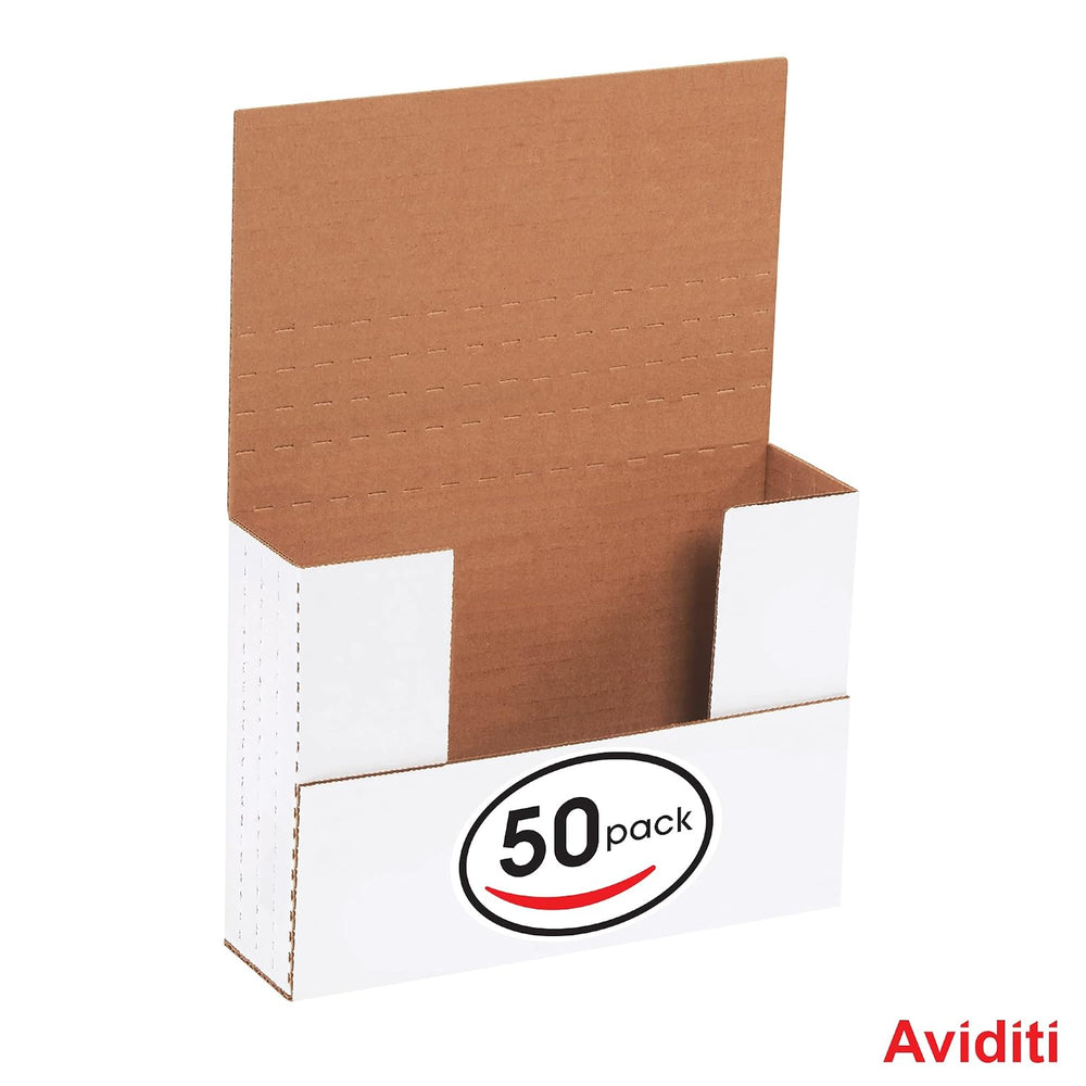 BOX USA White Easy-Fold Mailing Boxes, 7 1/2 x 5 1/2 x 2 Inches, Pack of 50, ...