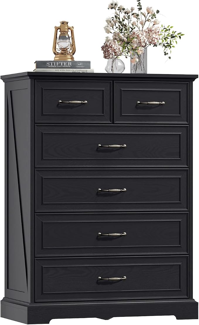 6 Drawer Dresser for Bedroom, Rustic Farmhouse Dresser - Image 8