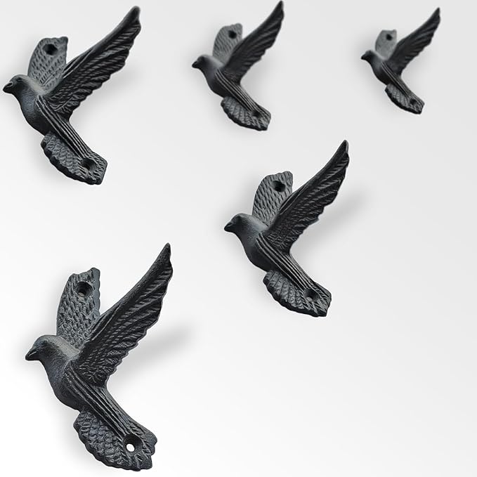 Ambipolar Flying Style Iron Cast Decorative Pigeon Bird Wall Mounted Coat Hooks - Image 4