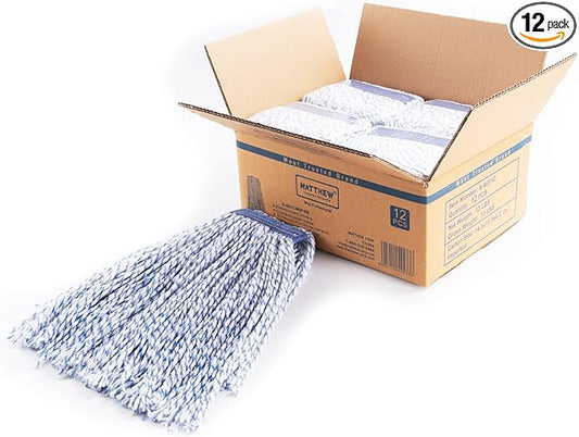 Matthew Cleaning Looped-Open Cotton Wet Mop 1.25'' Universal Headband Heavy by MATTHEWCLEANINGPRODUCTS